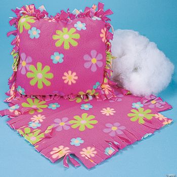 Fleece Flower Tied Pillow Craft Kit