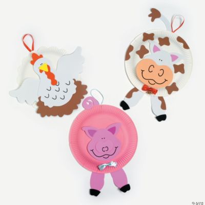 Paper Plate Farm Animal Craft Kit - Oriental Trading - Discontinued