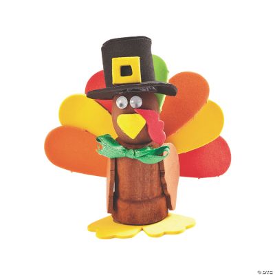 Foam & Wooden Turkey Flowerpot Craft Kit