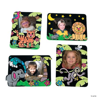 Color Your Own Safari Fuzzy Photo Frame Magnets