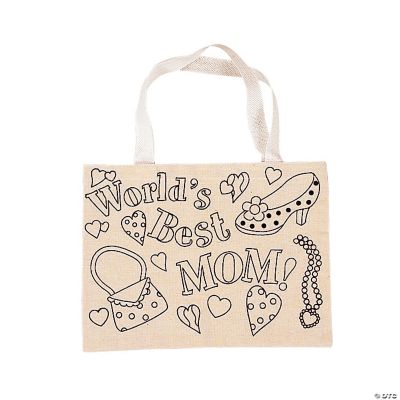 Canvas Color Your Own “Mom” Tote Bags