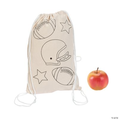 Color Your Own Canvas Sport Ball Drawstring Backpacks