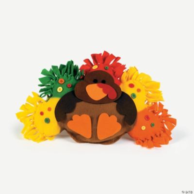 Fleece Turkey Tied Pillow Craft Kit