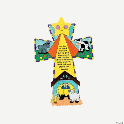 Card Stock Color Your Own Nativity Crosses