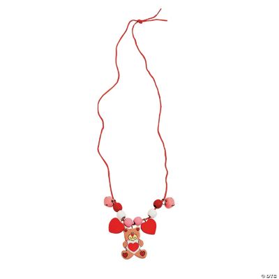 Beaded Valentine Bear Necklace Craft Kit
