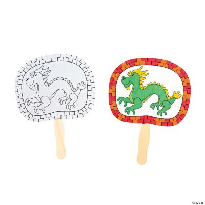 12 Color Your Own Chinese Dragon Fans