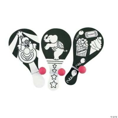 Color Your Own Fuzzy Carnival Paddleball Games