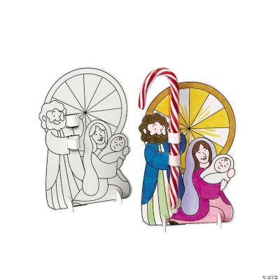 Color Your Own Holy Family Candy Cane Holders