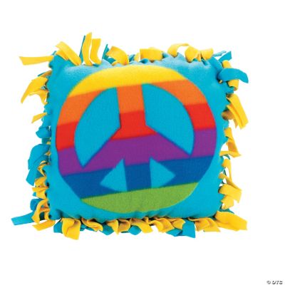 Fleece Peace Sign Tied Pillow Craft Kit