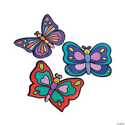 Color Your Own Butterfly Fuzzy Magnets