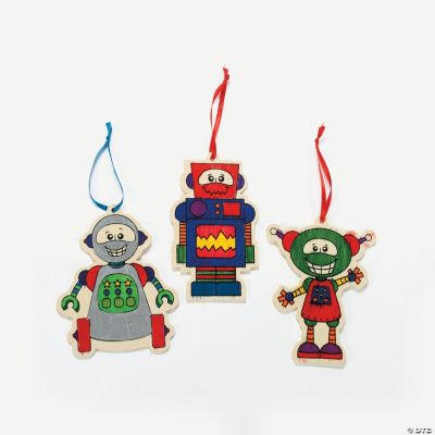 Color Your Own Robot Ornaments