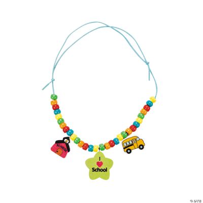 12 “I Love School” Necklaces Craft Kit