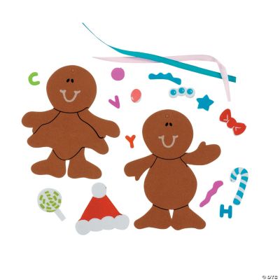 Fabulous Foam Gingerbread Christmas Ornament Craft Kit Makes 48