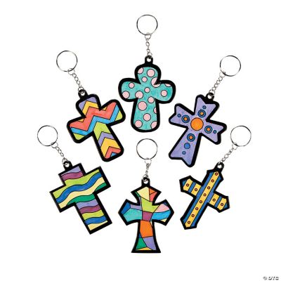 Color Your Own Cross Chipboard Key Chains