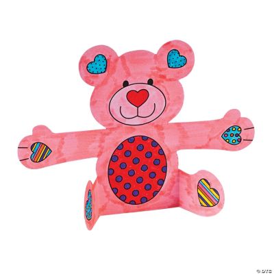 Color Your Own Stand-Up Teddy Bear Valentines