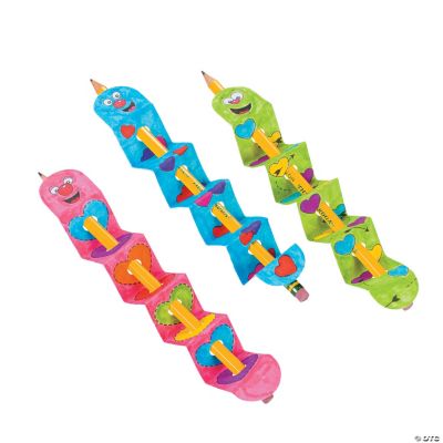 Color Your Own Valentine Pencil Worms