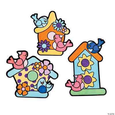 Color Your Own Birdhouse Fuzzy Magnets