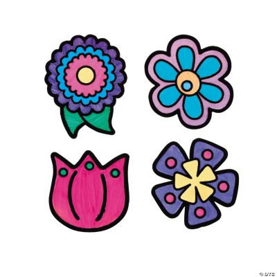 Color Your Own Flower Fuzzy Magnets