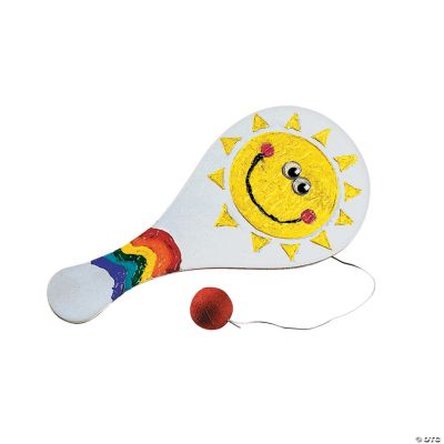 Wooden Color Your Own Paddleball Games