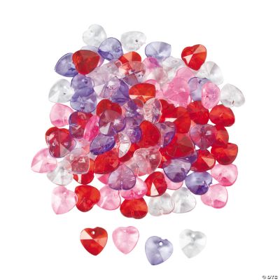 Acrylic Faceted Crystal Hearts - 12mm