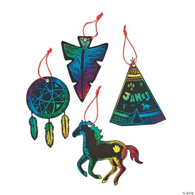 Magic Color Scratch Native American Ornaments