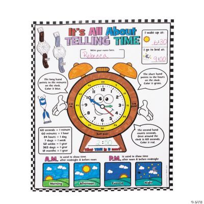 Color Your Own ﻿“It’s All About Telling Time” Posters