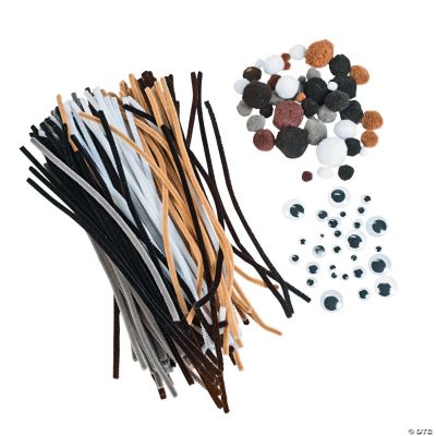 Animal Pom-Poms & Chenille Stems Pack