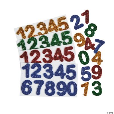 Glitter Adhesive Numbers