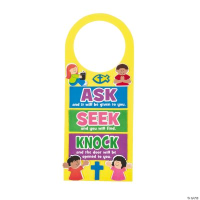 “Ask, Seek, Knock” Doorknob Hangers