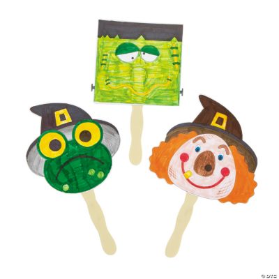 Color Your Own Halloween Puppets