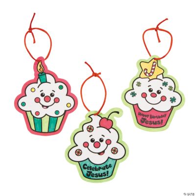 Color Your Own “Happy Birthday Jesus!” Cupcake Ornaments