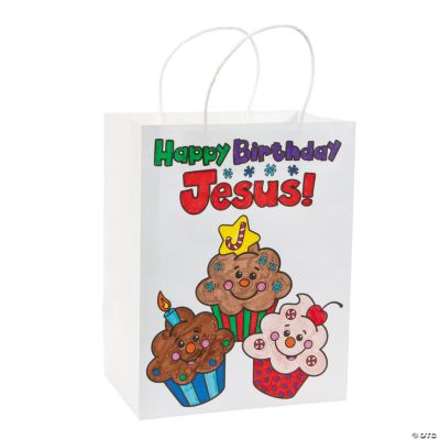 Color Your Own “Happy Birthday Jesus!” Cupcake Bags