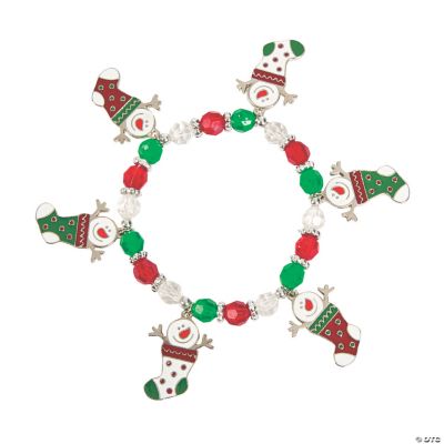 Snowman Stocking Charm Bracelet Craft Kit