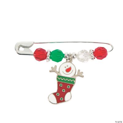 Snowman Stocking Beaded Charm Pin Craft Kit