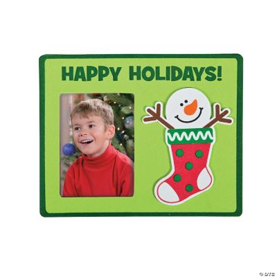 Snowman Stocking Photo Frame Magnet Craft Kit
