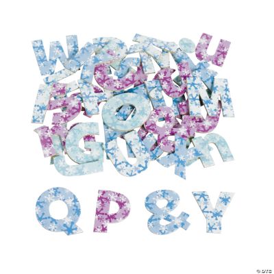 Winter Self-Adhesive Chipboard Printed Alphabets
