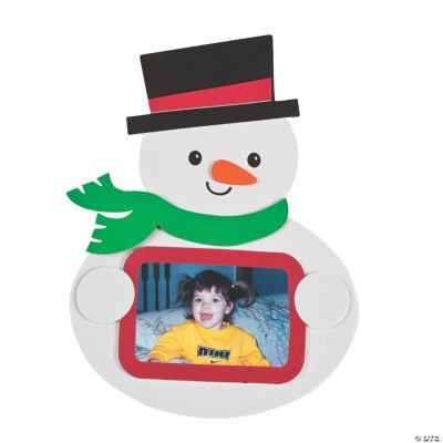 Snowman Holding Photo Frame Magnet Craft Kit