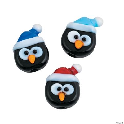 Penguin Head Lampwork Beads - 1/2