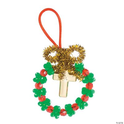 Beaded Wreath With Cross Ornament Craft Kit