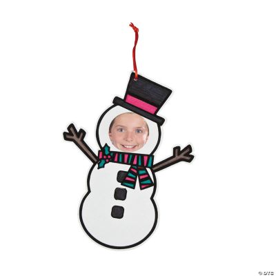 Color Your Own Fuzzy Photo Frame Snowman Ornaments