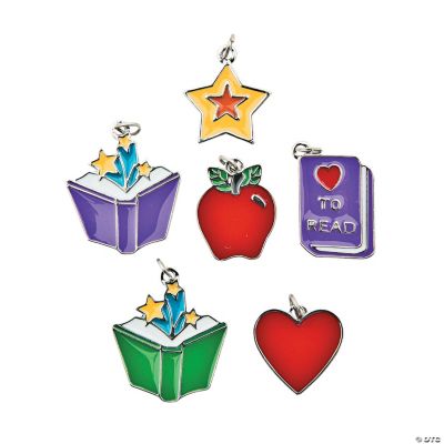 I Love Reading Enamel Charms