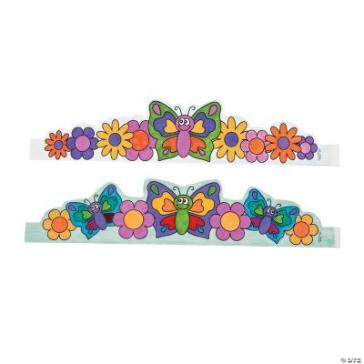 Color Your Own Butterfly & Flowers Crowns