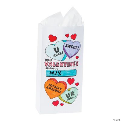 Color Your Own Valentine Card Sacks