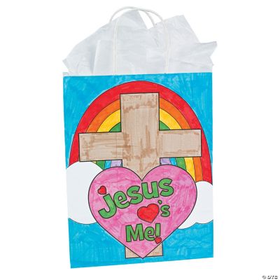 Color Your Own “Jesus Loves Me” Bags
