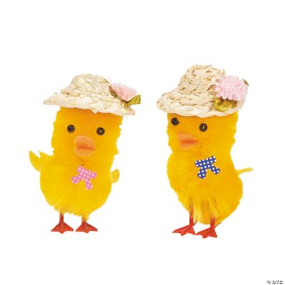 Chenille Chicks With Sun Bonnets