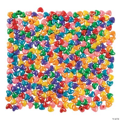 Iridescent Heart Beads - 3/8