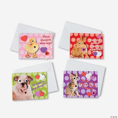 Realistic Wiggle Eye Animal Valentines Craft Kit