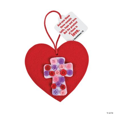 Heart With Button Cross Ornament Craft Kit