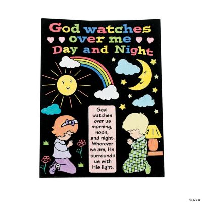 Color Your Own “God Watches Over Me” Fuzzy Posters
