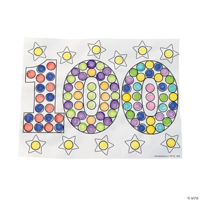 Color Your Own 100th Day of School Dot Marker Activity Sheets